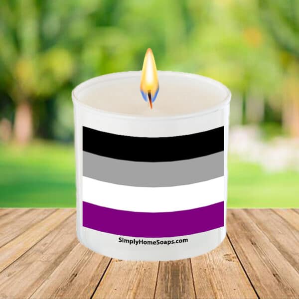 Asexual Pride Flag – Glass Saying Soy Candle.