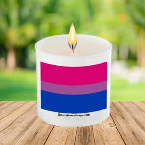 Bisexual Pride Flag – Glass Saying Soy Candle.