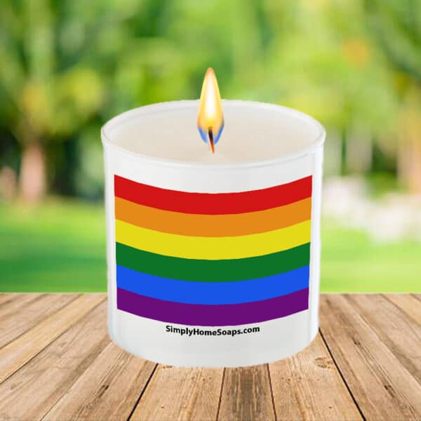 Gay Pride Flag – Glass Sayings Soy Candle.