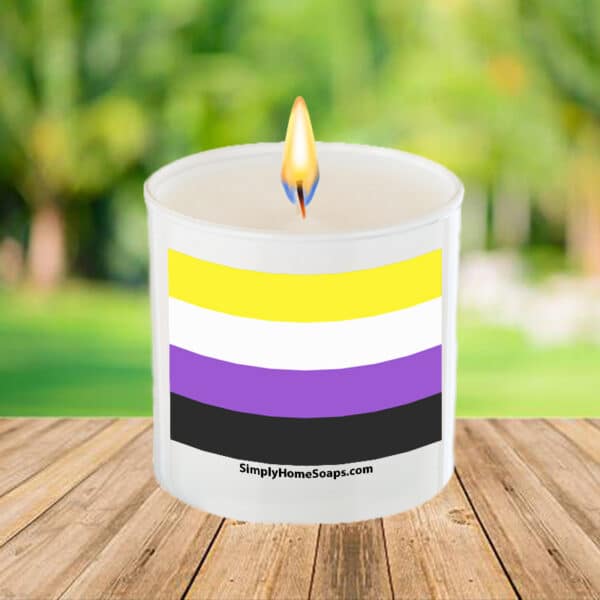 Nonbinary Pride Flag – Glass Sayings Soy Candle.