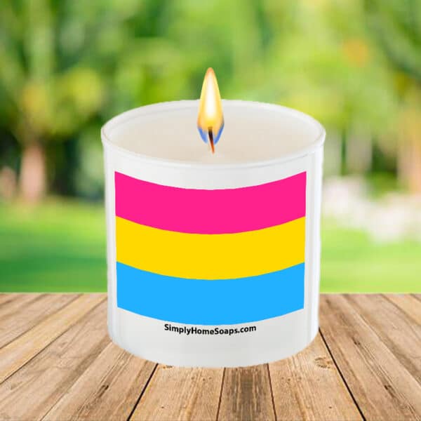 Pansexuality Pride Flag – Glass Sayings Soy Candle.