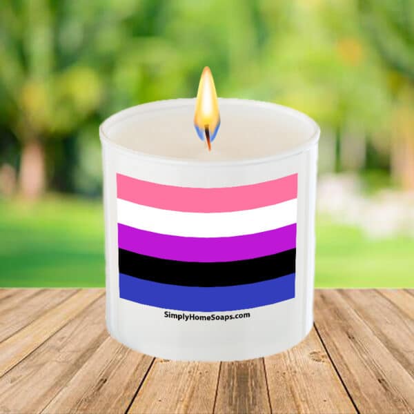 Genderfluid Pride Flag – Glass Sayings Soy Candle.